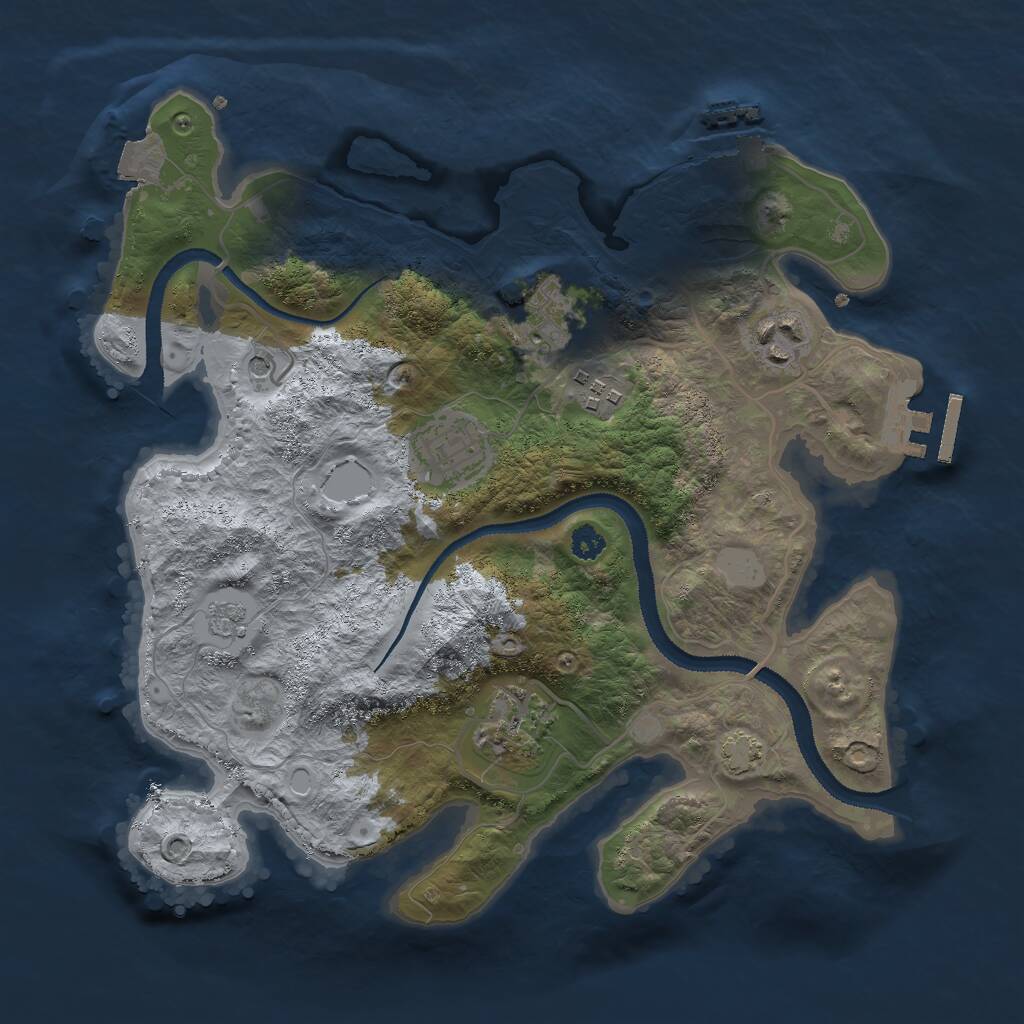 Rust Map: Procedural Map, Size: 3000, Seed: 47868359, 11 Monuments