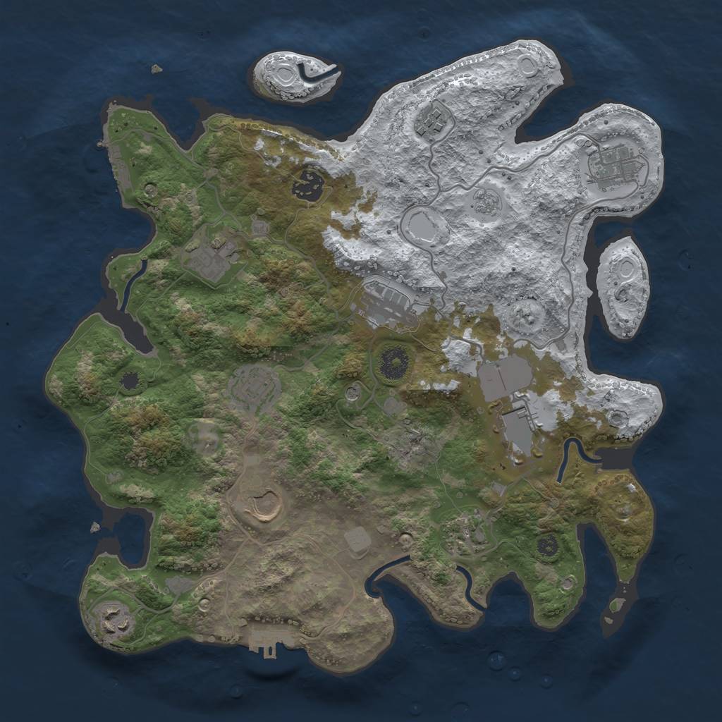 Rust Map: Procedural Map, Size: 3500, Seed: 116709157, 19 Monuments
