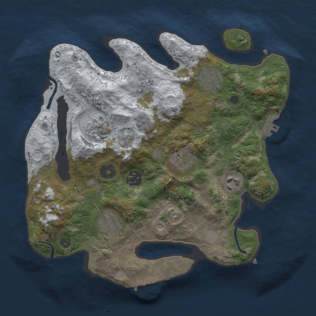 Rust Map: Procedural Map, Size: 3000, Seed: 1714622939, 16 Monuments
