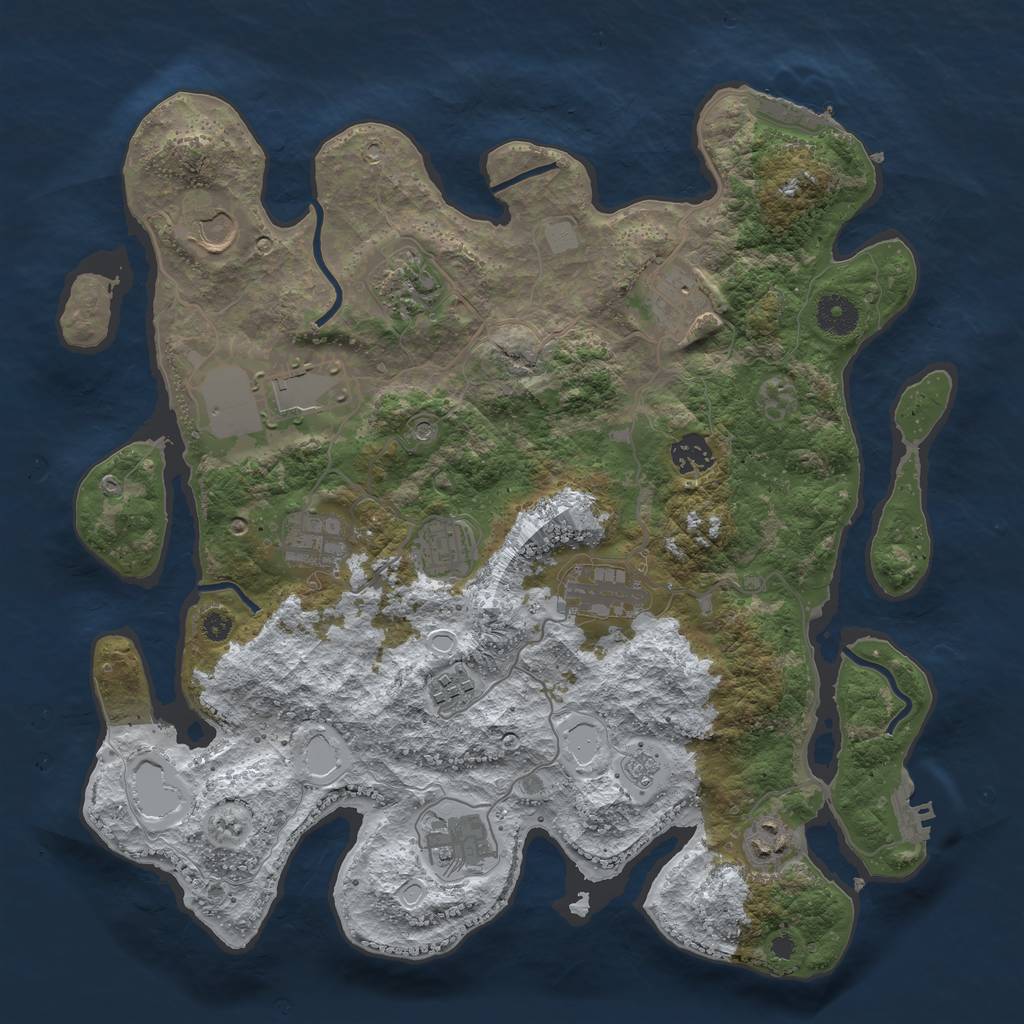 Rust Map: Procedural Map, Size: 3750, Seed: 932160861, 20 Monuments