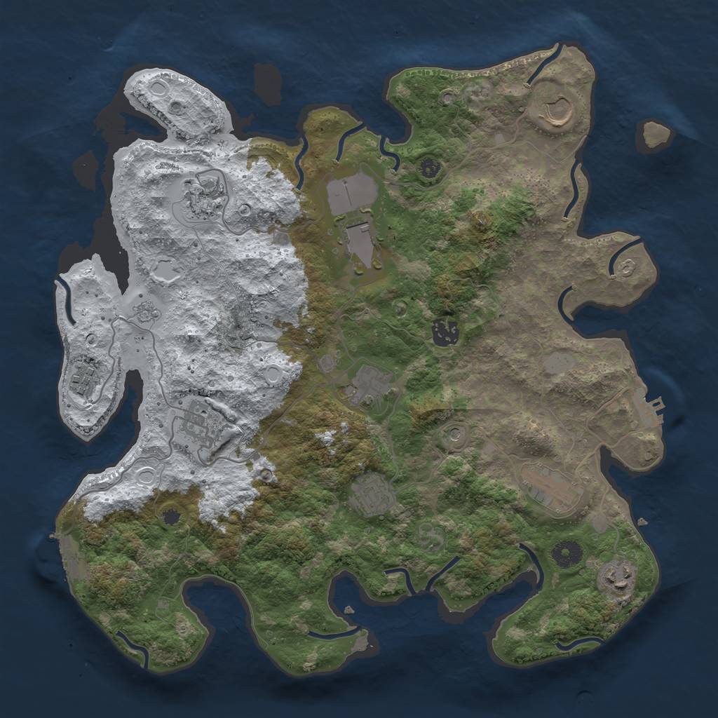 Rust Map: Procedural Map, Size: 3750, Seed: 88063789, 19 Monuments