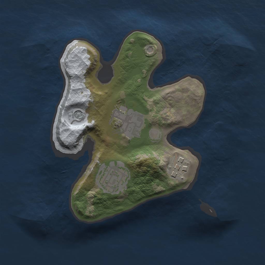 Rust Map: Barren, Size: 1850, Seed: 3182344, 6 Monuments