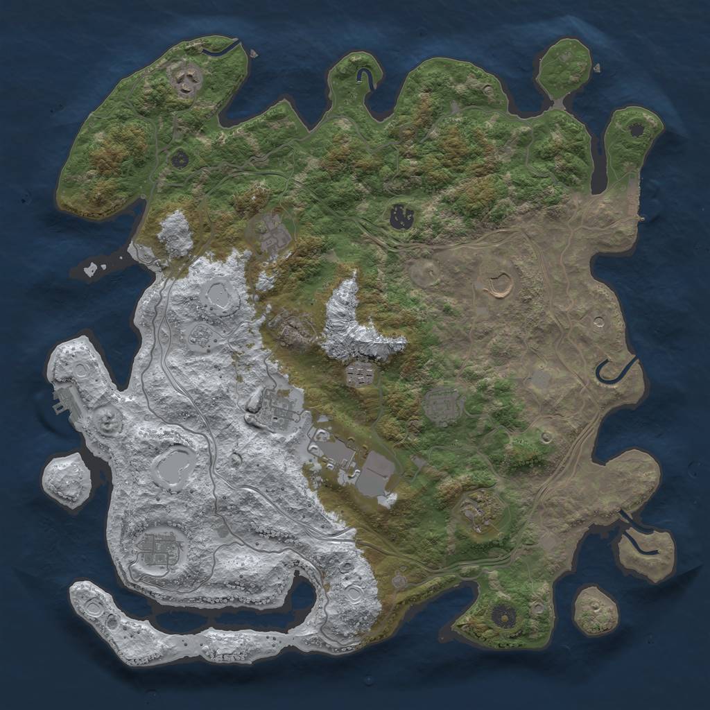 Rust Map: Procedural Map, Size: 4250, Seed: 65213217, 19 Monuments