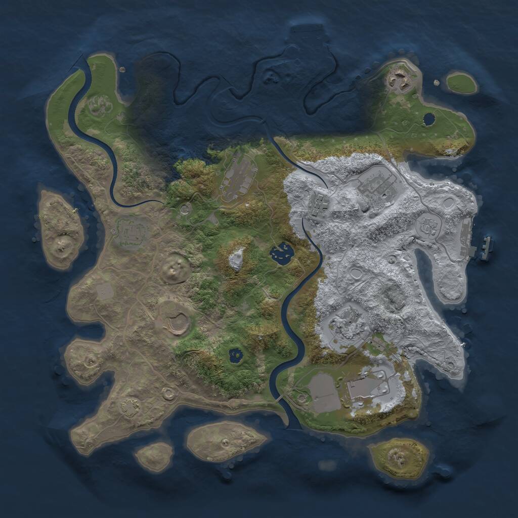 Rust Map: Procedural Map, Size: 3500, Seed: 1716256752, 15 Monuments