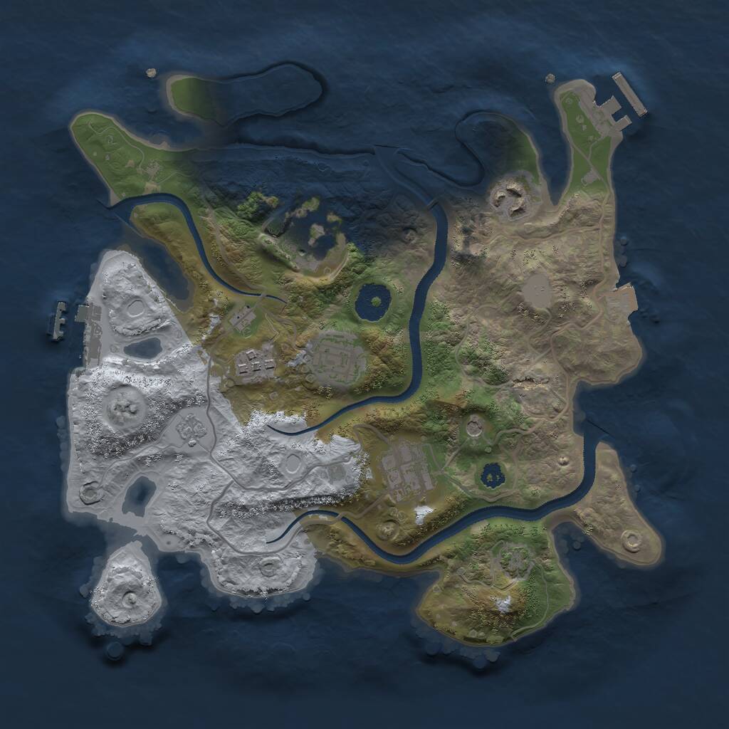 Rust Map: Procedural Map, Size: 3000, Seed: 383895857, 11 Monuments