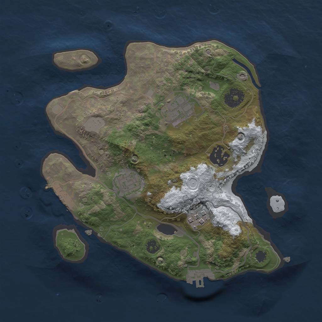 Rust Map: Procedural Map, Size: 2500, Seed: 4875021, 11 Monuments