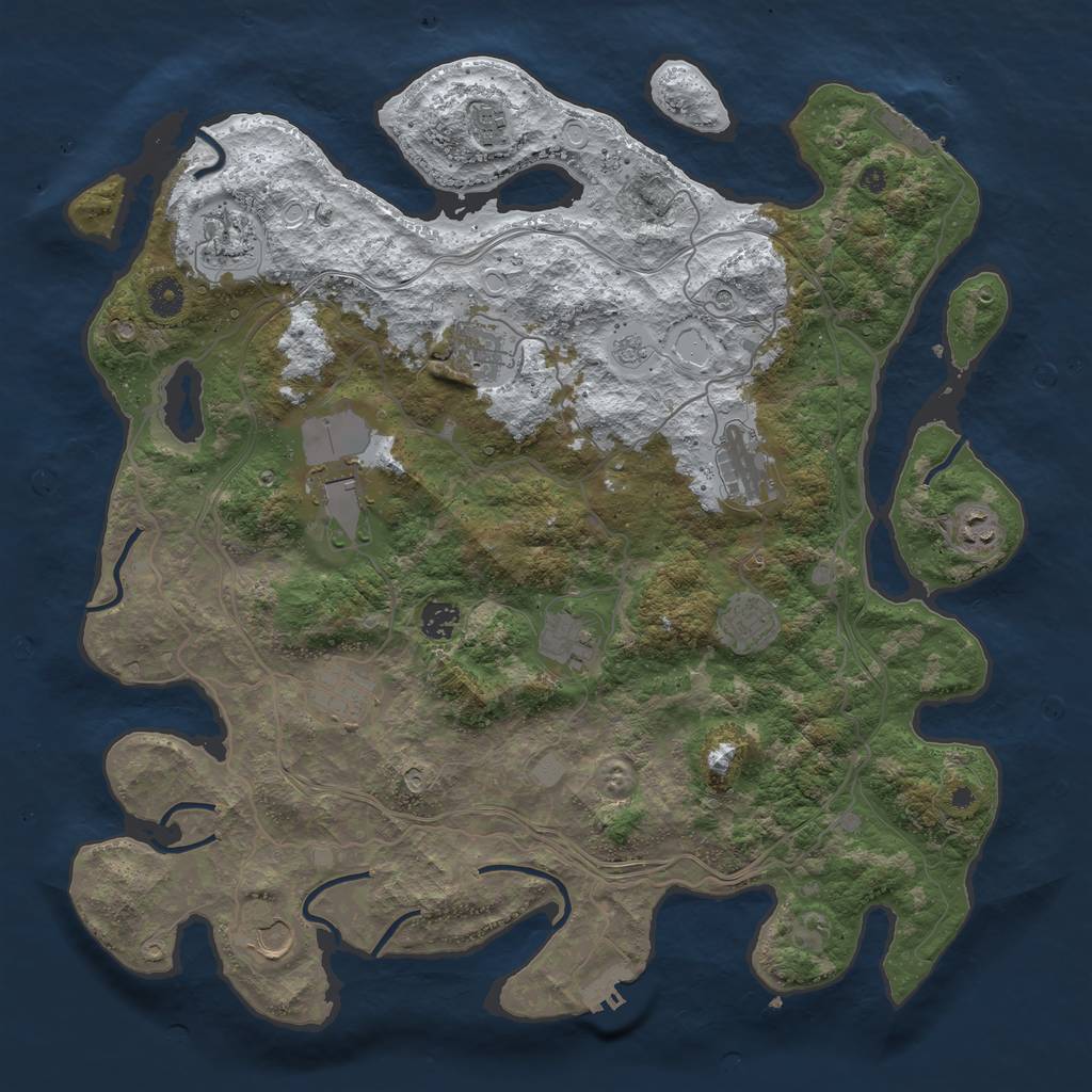 Rust Map: Procedural Map, Size: 4250, Seed: 1150610185, 20 Monuments
