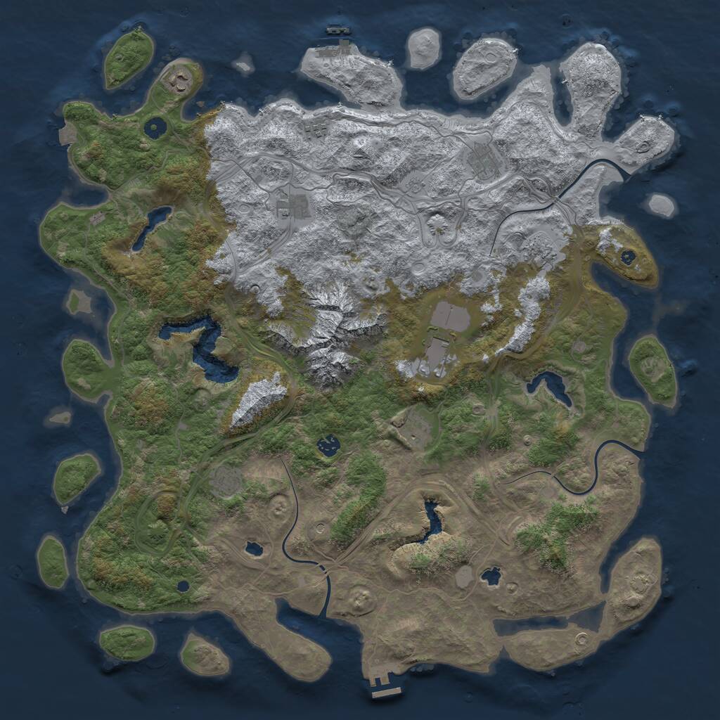 Rust Map: Procedural Map, Size: 5000, Seed: 25706795, 15 Monuments