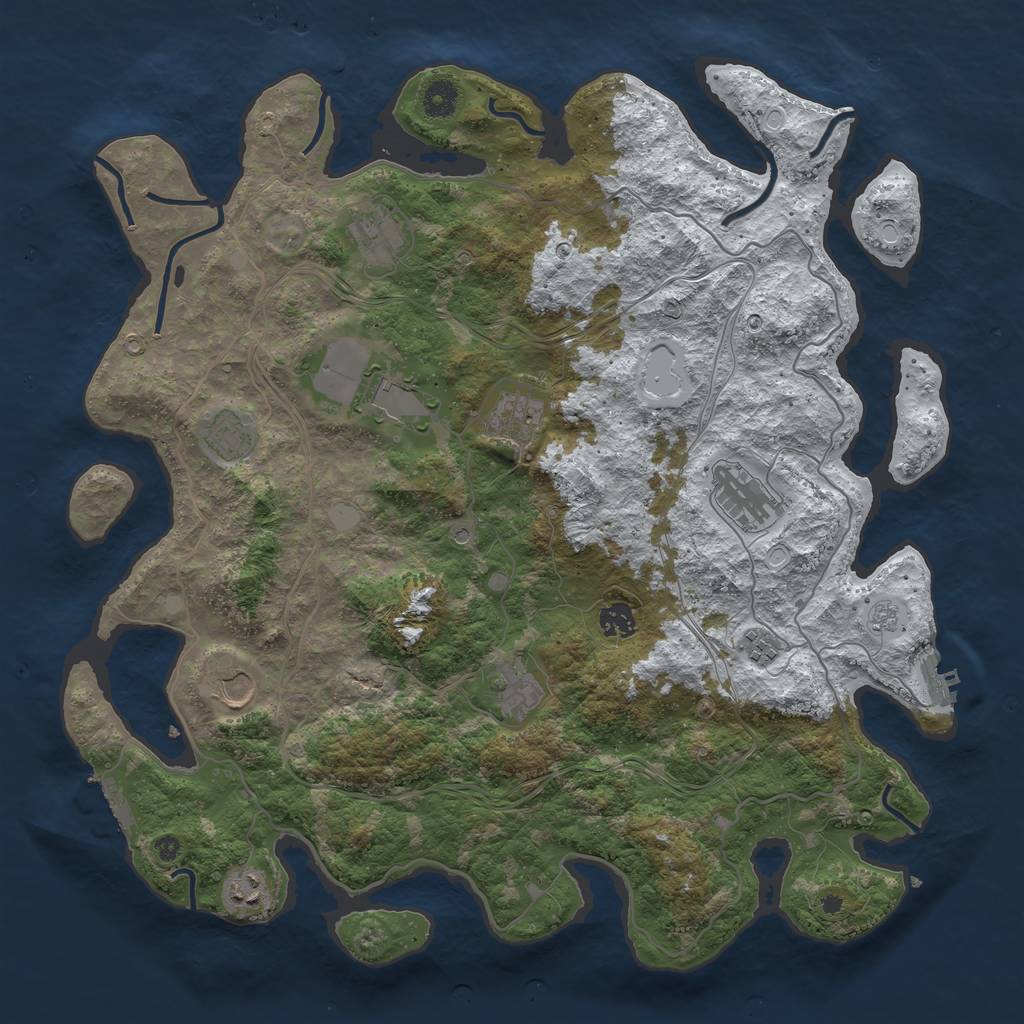 Rust Map: Procedural Map, Size: 4250, Seed: 226847946, 19 Monuments