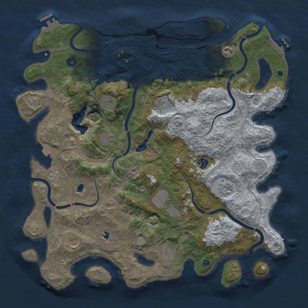 Rust Map: Procedural Map, Size: 4500, Seed: 1618650371, 16 Monuments