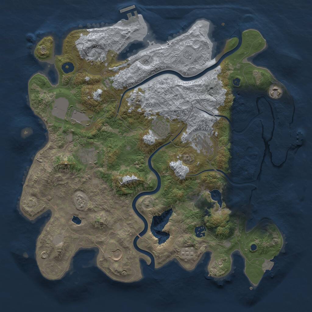 Rust Map: Procedural Map, Size: 4000, Seed: 489634, 15 Monuments