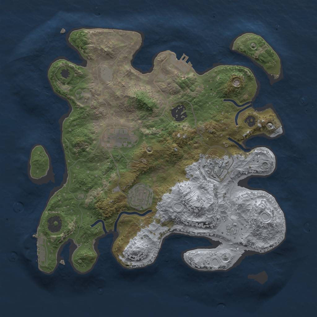 Rust Map: Procedural Map, Size: 3000, Seed: 906513263, 12 Monuments