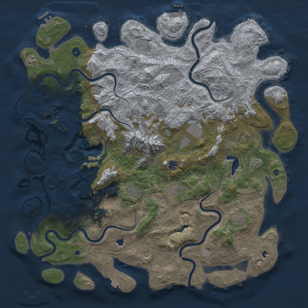 Rust Map: Procedural Map, Size: 5200, Seed: 25706795, 17 Monuments