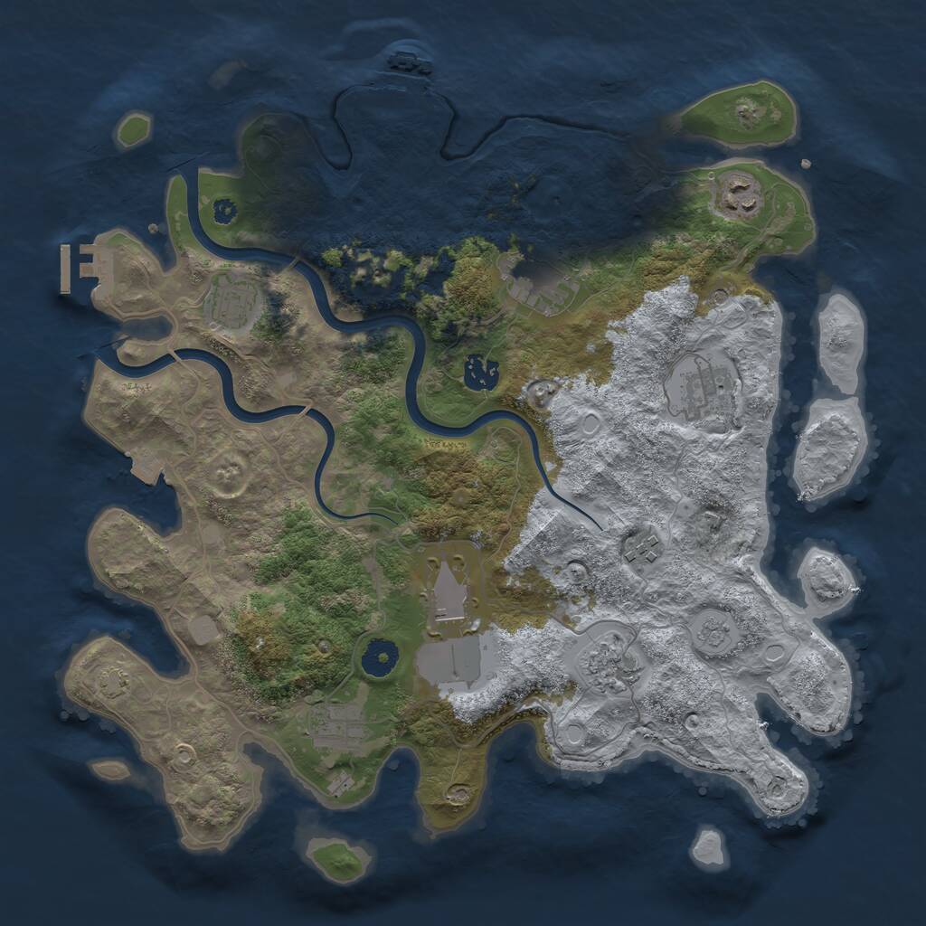 Rust Map: Procedural Map, Size: 3750, Seed: 2472456, 15 Monuments