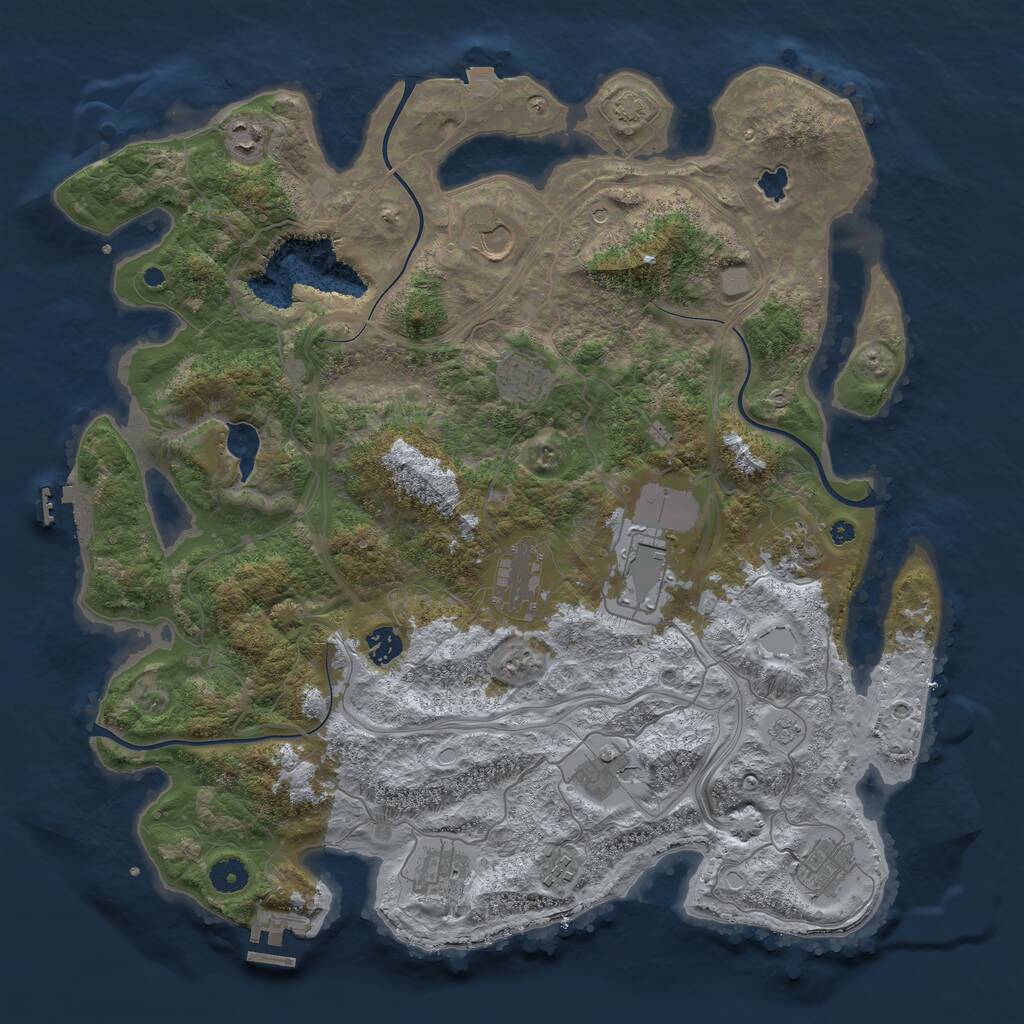 Rust Map: Procedural Map, Size: 4250, Seed: 54, 17 Monuments