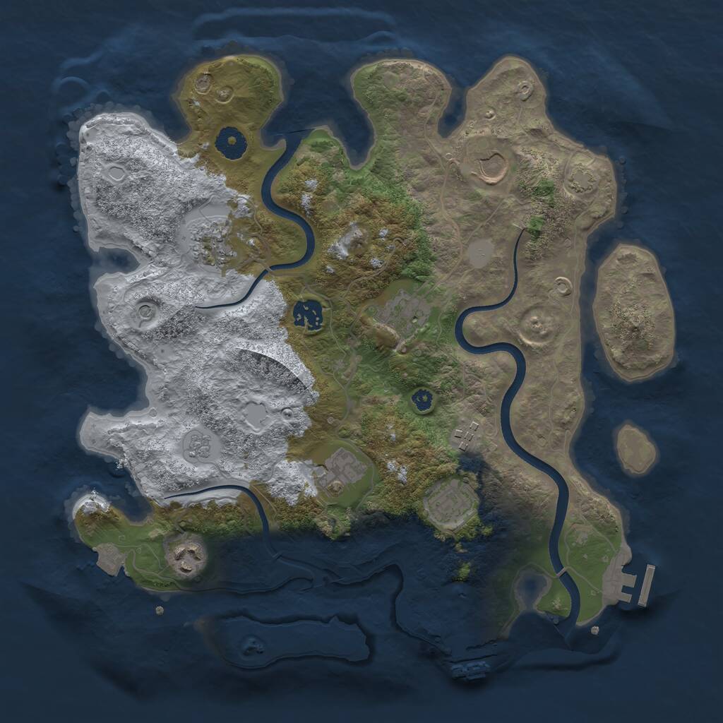 Rust Map: Procedural Map, Size: 3500, Seed: 22267092, 14 Monuments