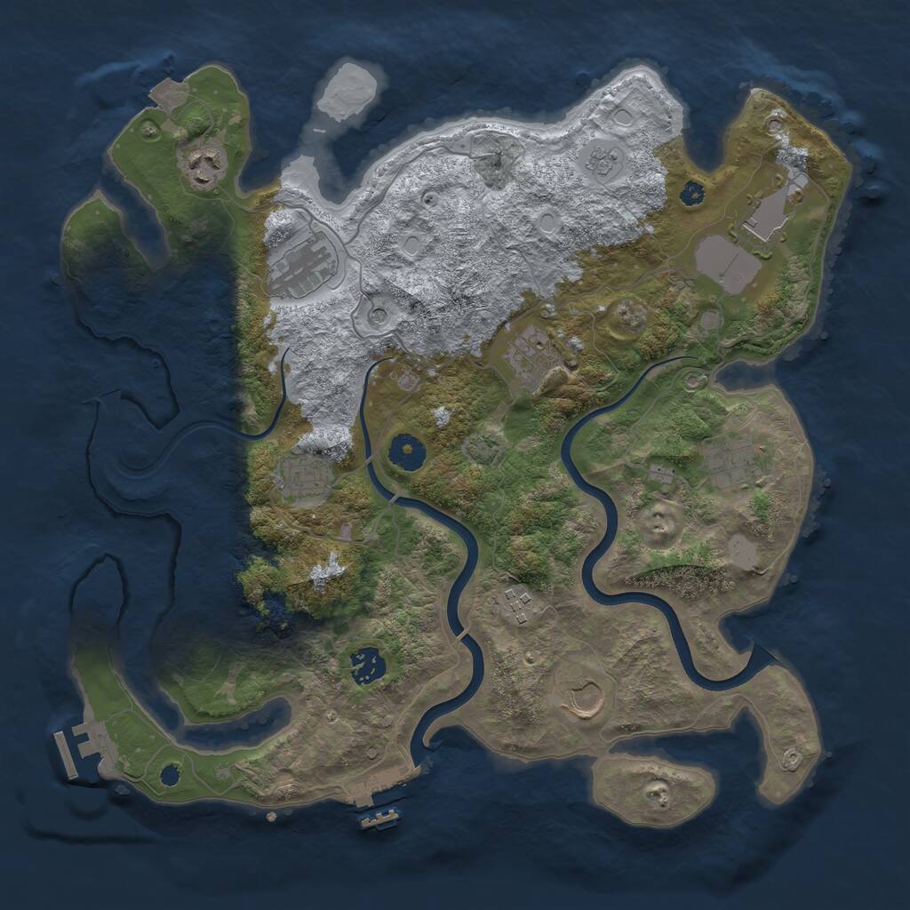 Rust Map: Procedural Map, Size: 3750, Seed: 62789642, 15 Monuments