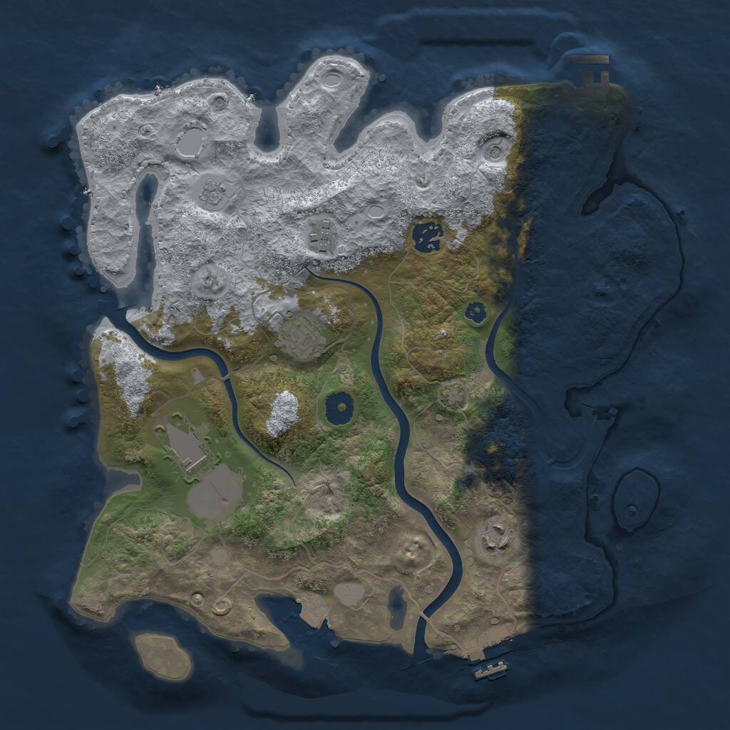 Rust Map: Procedural Map, Size: 3500, Seed: 121426354, 11 Monuments