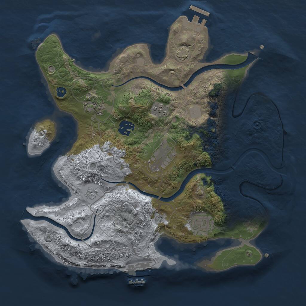Rust Map: Procedural Map, Size: 3000, Seed: 633535822, 11 Monuments