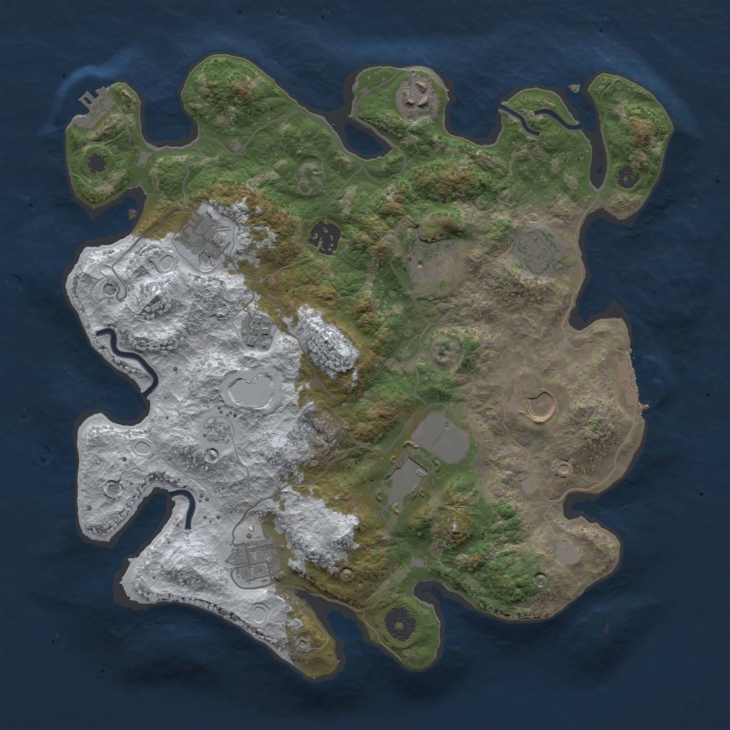 Rust Map: Procedural Map, Size: 3500, Seed: 13587, 18 Monuments
