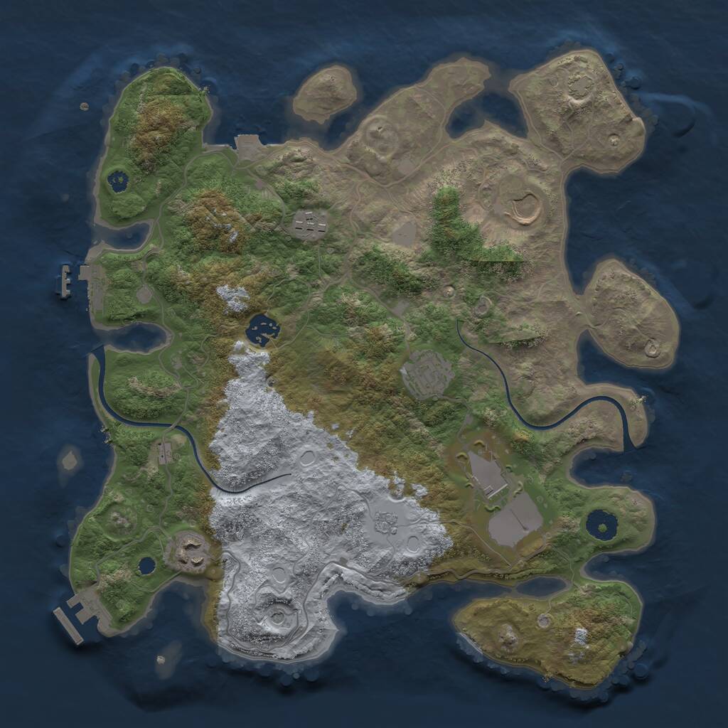 Rust Map: Procedural Map, Size: 3500, Seed: 1482737541, 12 Monuments