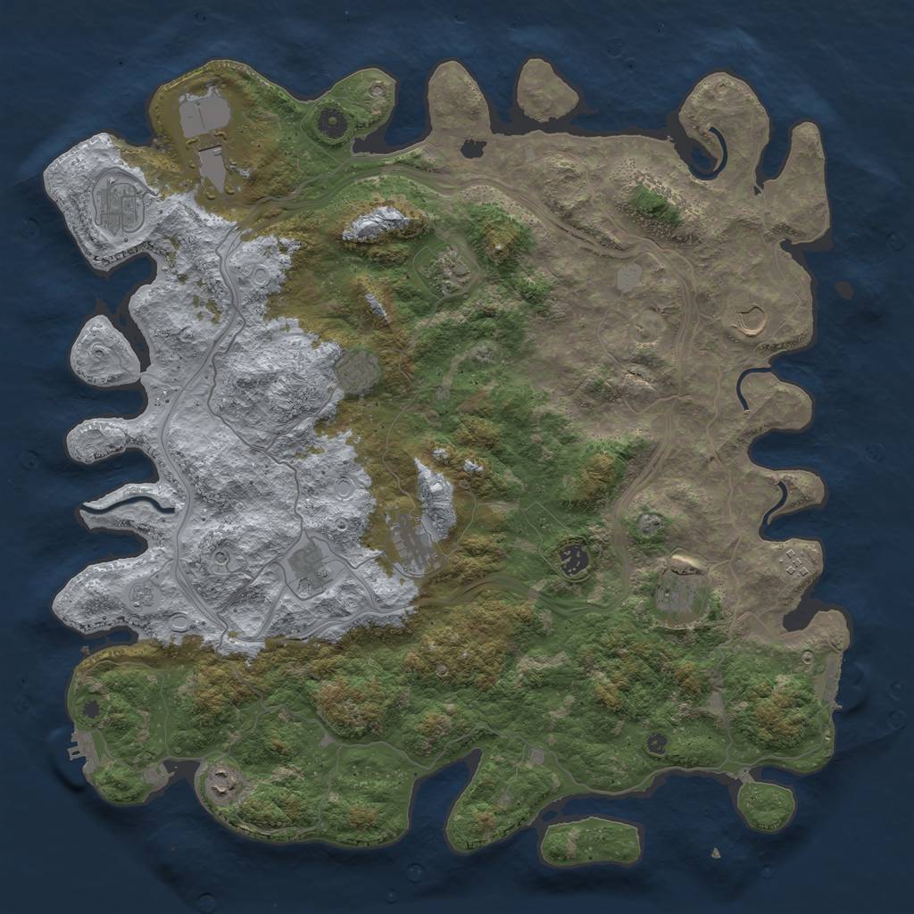 Rust Map: Procedural Map, Size: 4650, Seed: 123456, 20 Monuments
