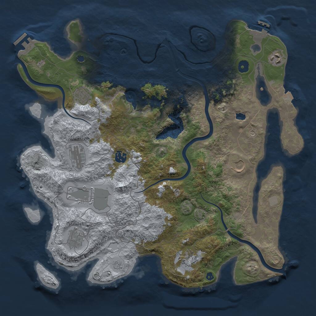 Rust Map: Procedural Map, Size: 4000, Seed: 2984238, 15 Monuments