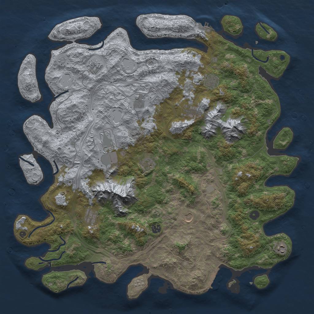 Rust Map: Procedural Map, Size: 5000, Seed: 398248329, 20 Monuments