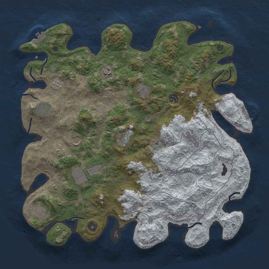 Rust Map: Procedural Map, Size: 4250, Seed: 273597170, 20 Monuments