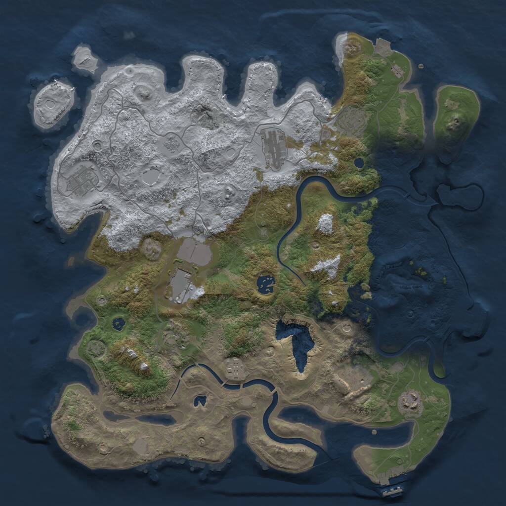 Rust Map: Procedural Map, Size: 4000, Seed: 4141, 15 Monuments