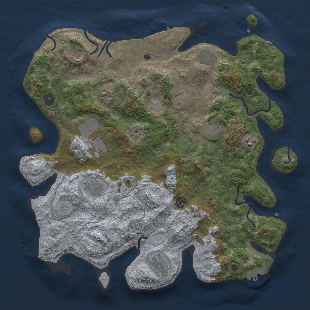 Rust Map: Procedural Map, Size: 4000, Seed: 1627393400, 19 Monuments