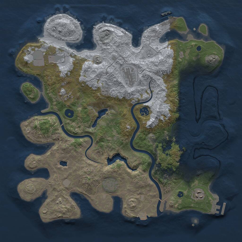 Rust Map: Procedural Map, Size: 4000, Seed: 160021767, 13 Monuments