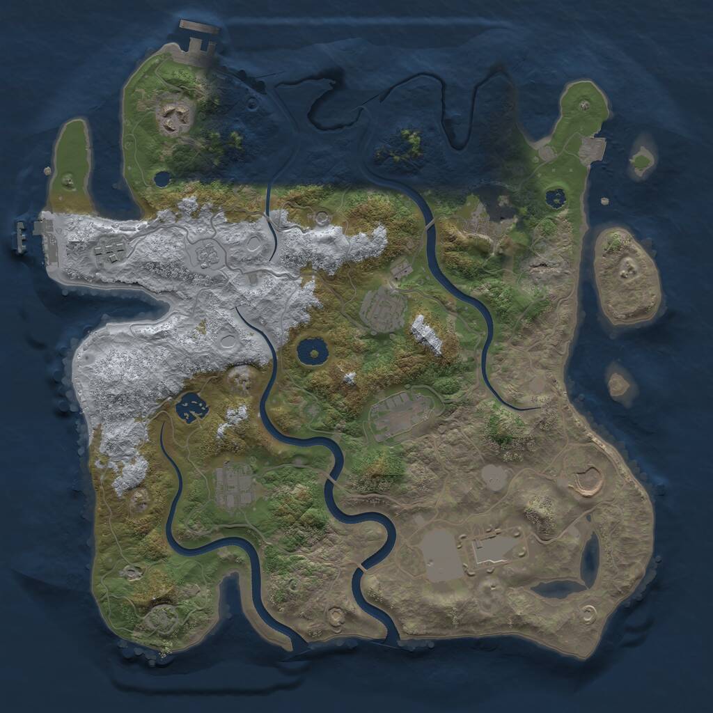Rust Map: Procedural Map, Size: 3600, Seed: 171105140, 15 Monuments
