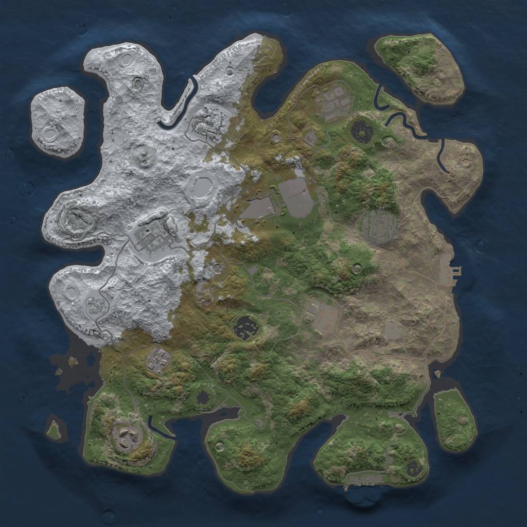 Rust Map: Procedural Map, Size: 3500, Seed: 86756432, 18 Monuments