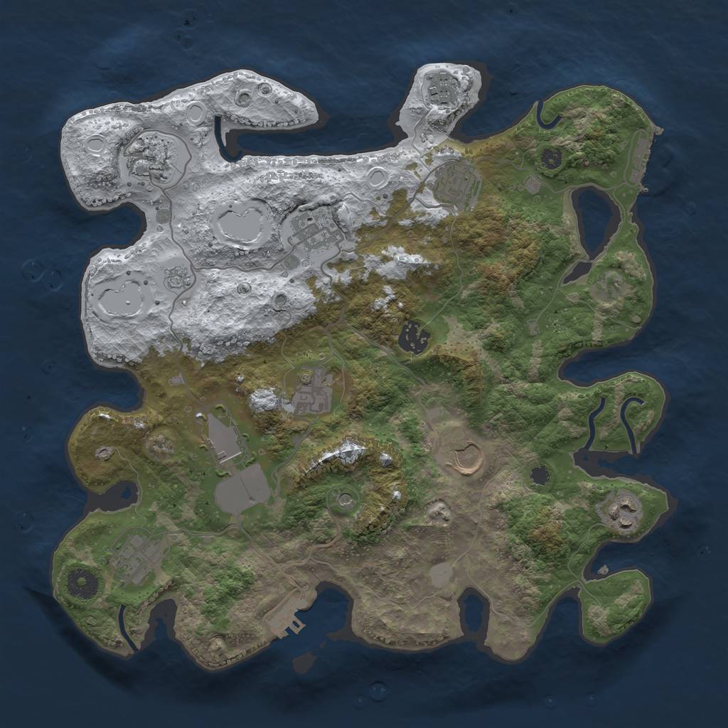 Rust Map: Procedural Map, Size: 3500, Seed: 1804567325, 19 Monuments
