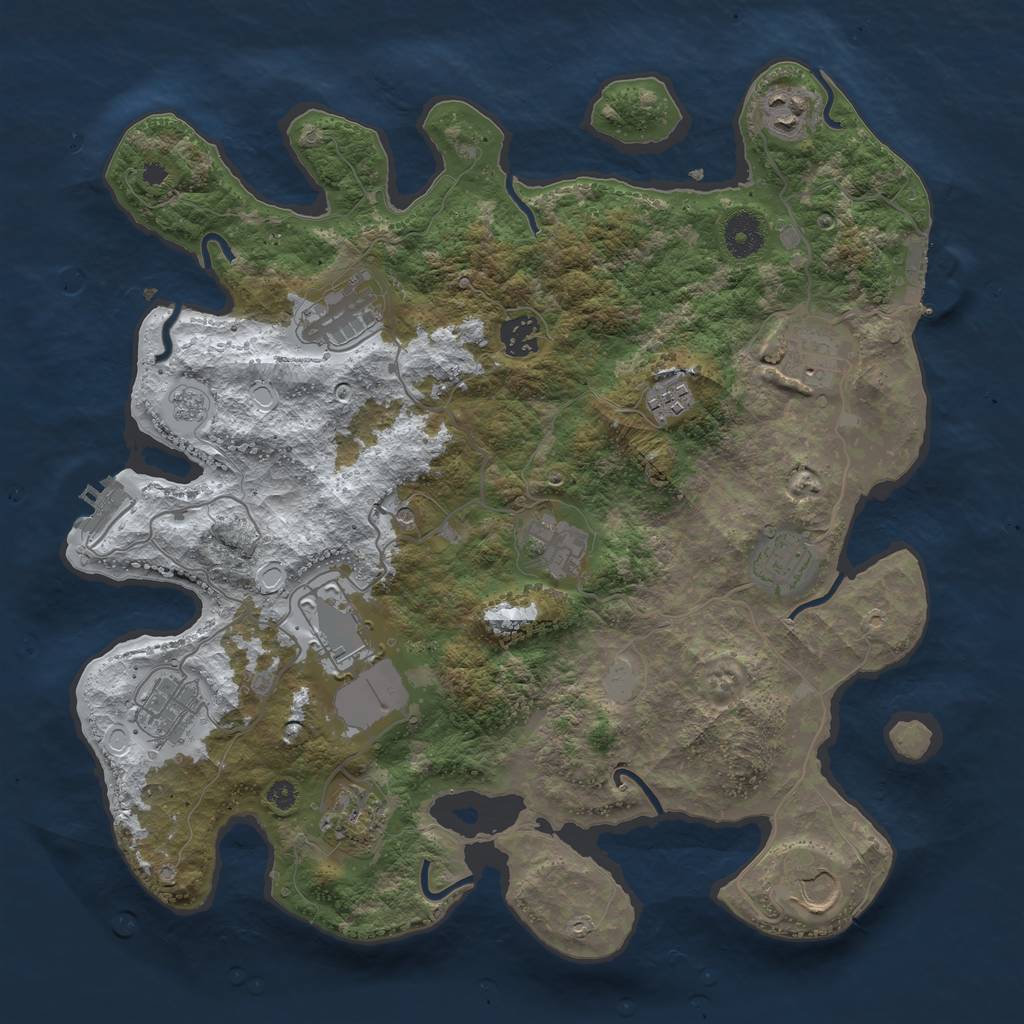 Rust Map: Procedural Map, Size: 3700, Seed: 112882812, 20 Monuments