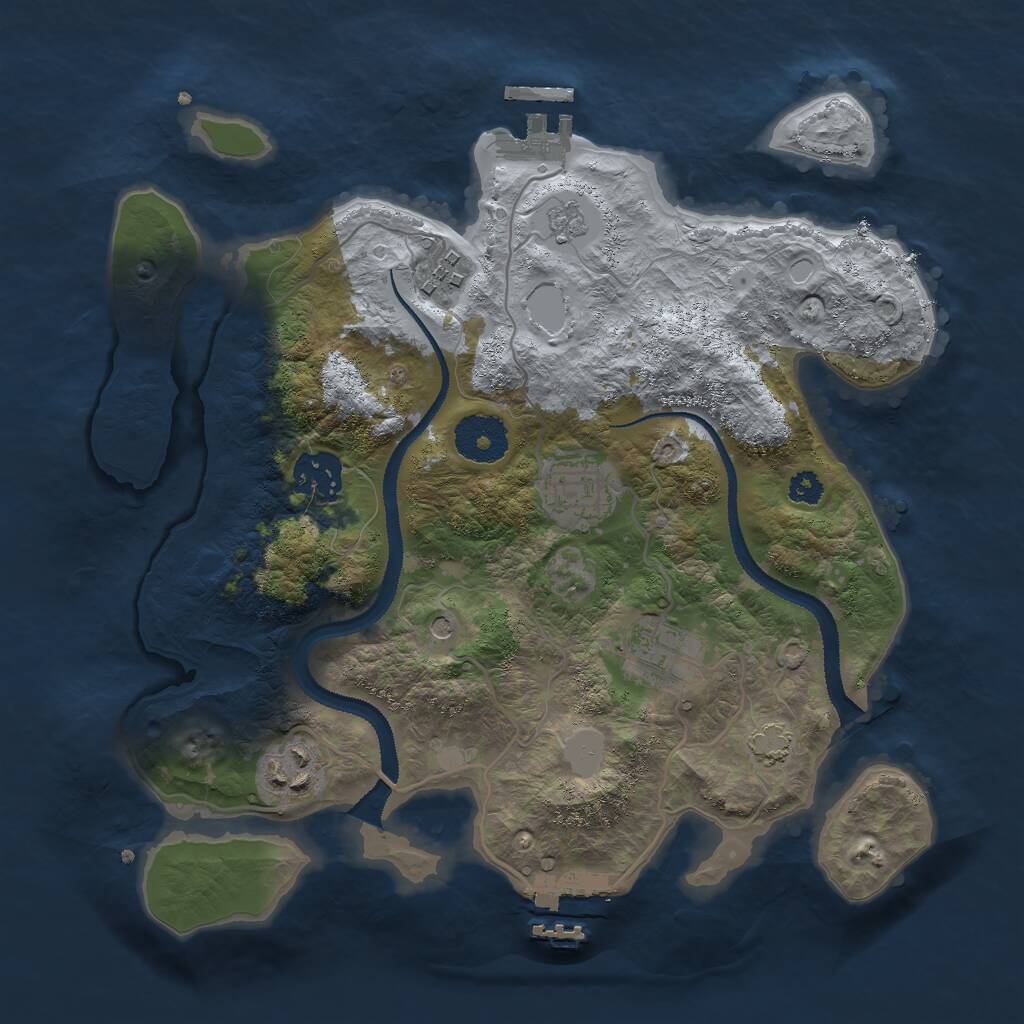 Rust Map: Procedural Map, Size: 3000, Seed: 1324595903, 11 Monuments