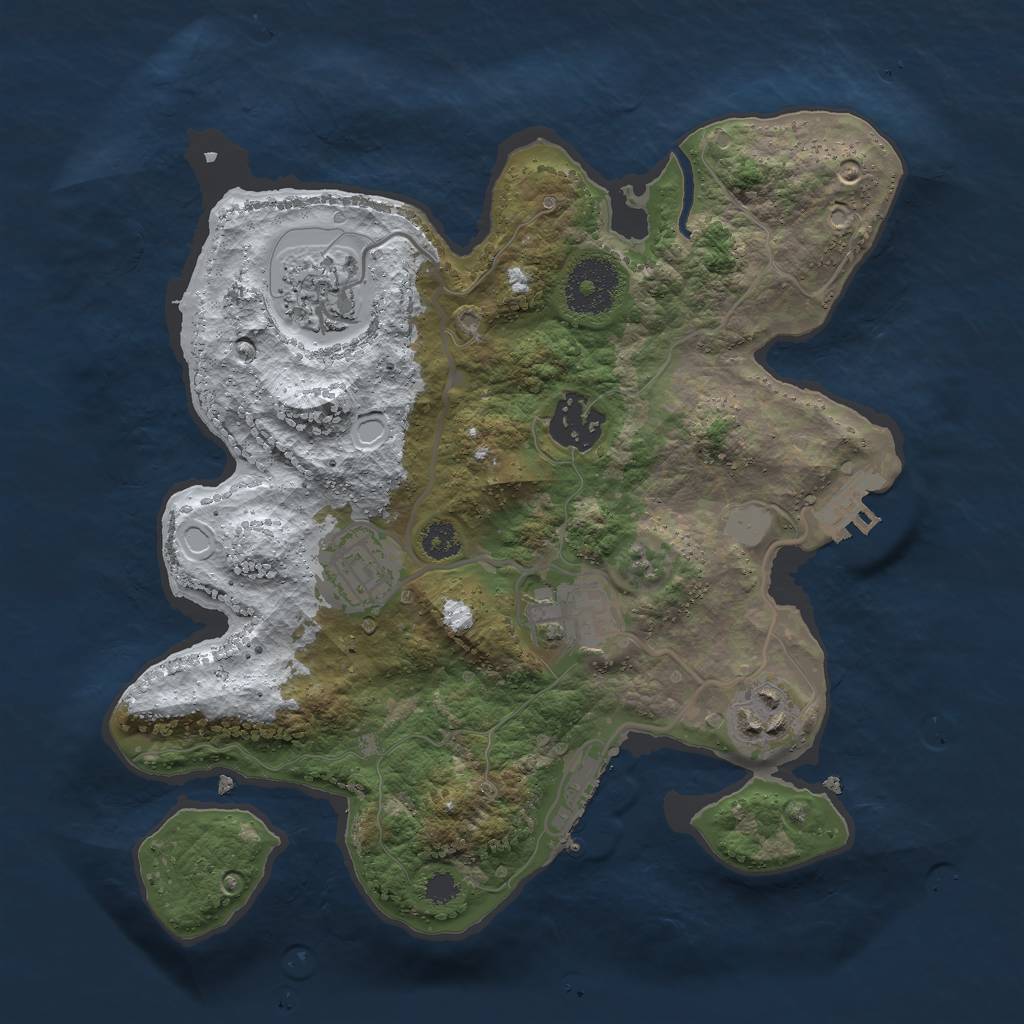 Rust Map: Procedural Map, Size: 2800, Seed: 12343, 12 Monuments