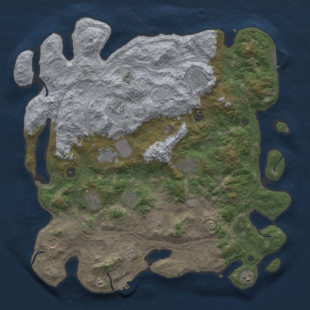 Rust Map: Procedural Map, Size: 4500, Seed: 942933039, 18 Monuments