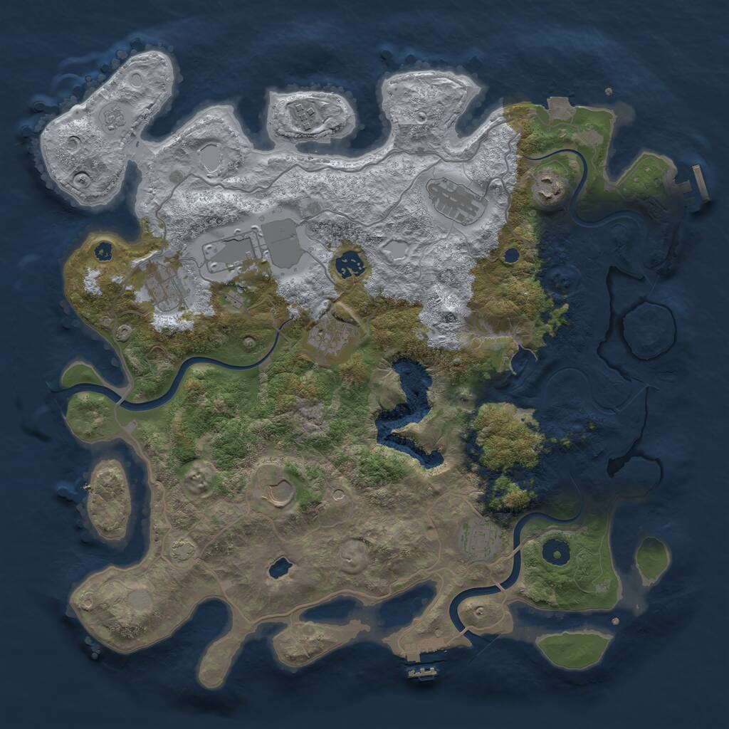 Rust Map: Procedural Map, Size: 4000, Seed: 58868, 15 Monuments
