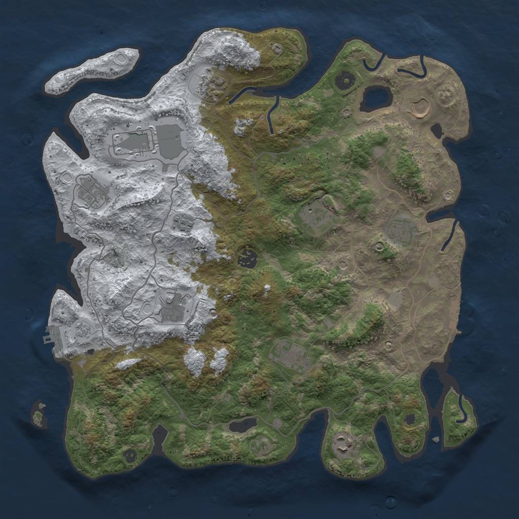 Rust Map: Procedural Map, Size: 4000, Seed: 15785019, 20 Monuments