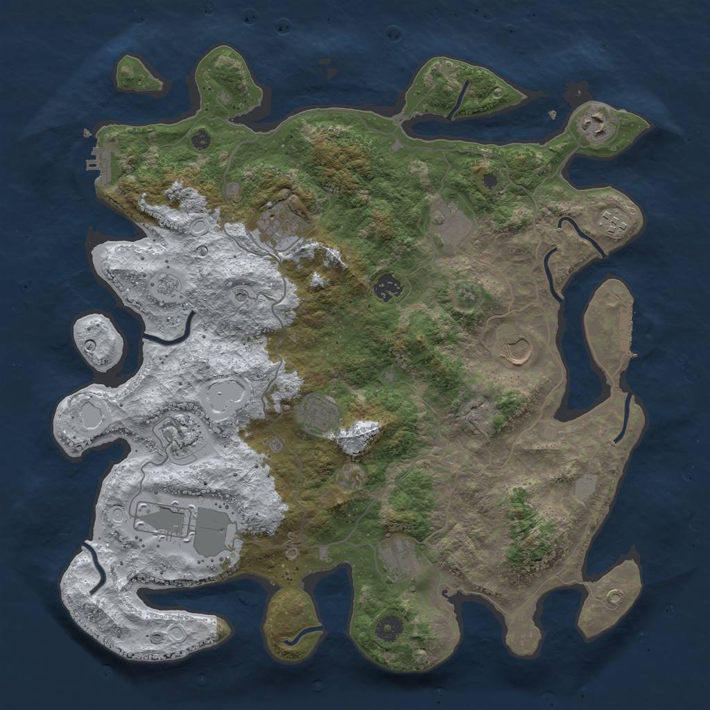 Rust Map: Procedural Map, Size: 4000, Seed: 15976432, 19 Monuments