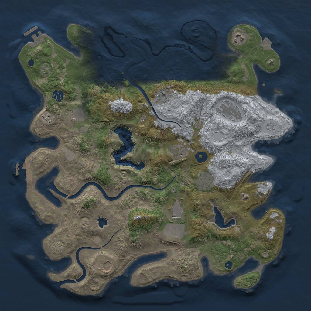 Rust Map: Procedural Map, Size: 4000, Seed: 94181546, 15 Monuments