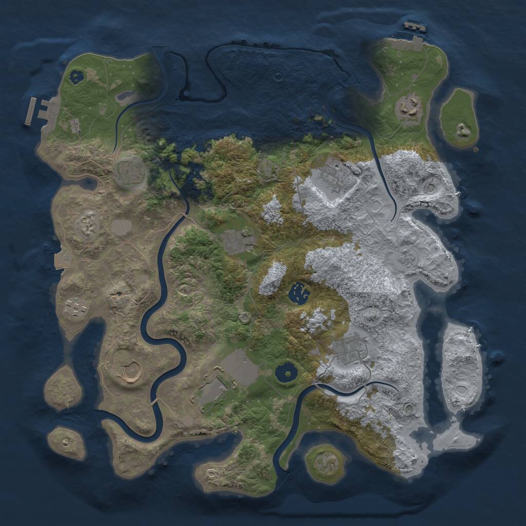 Rust Map: Procedural Map, Size: 3750, Seed: 167943, 15 Monuments