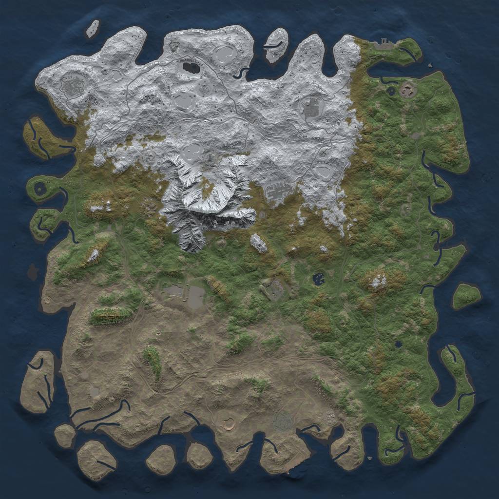 Rust Map: Procedural Map, Size: 6000, Seed: 2109682897, 20 Monuments