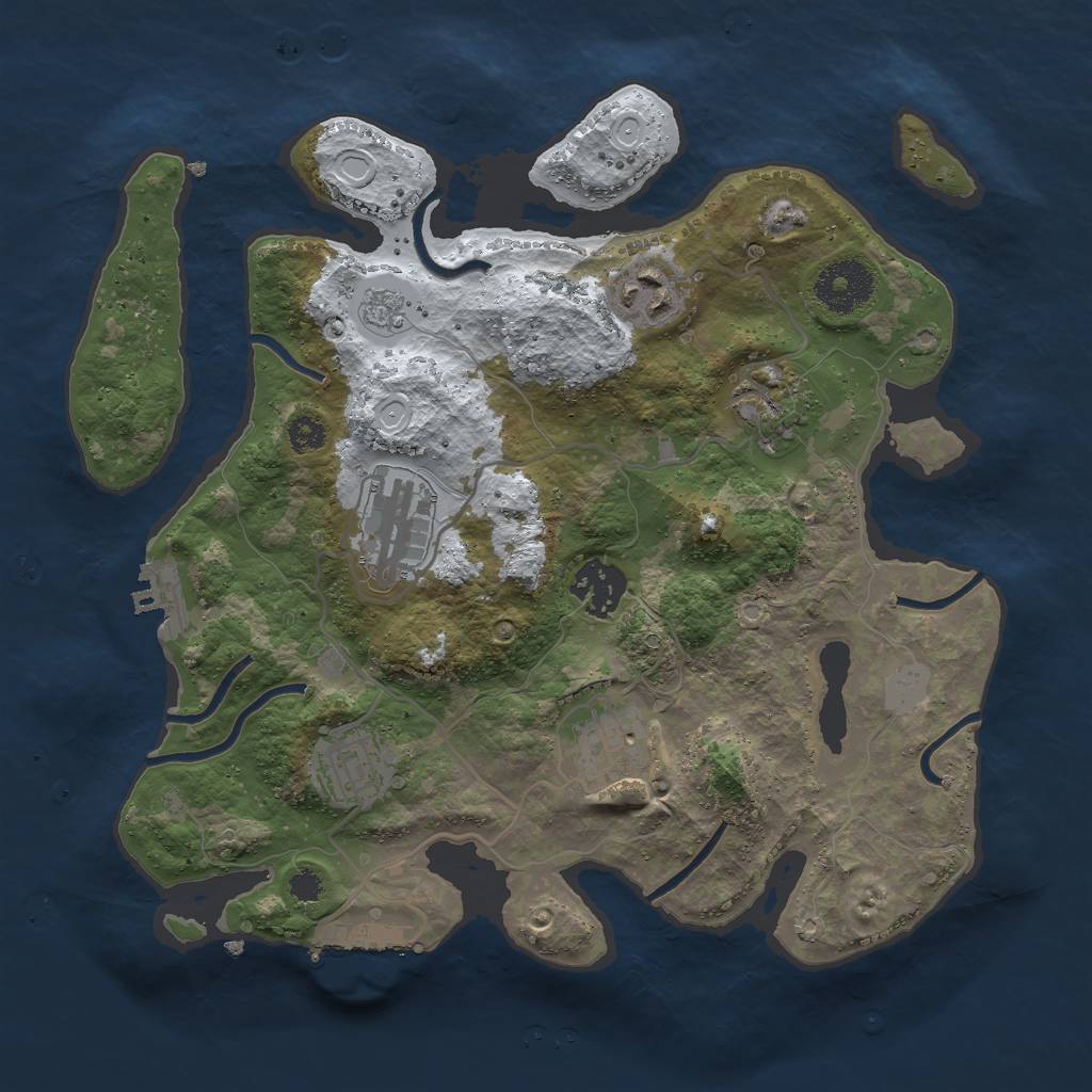 Rust Map: Procedural Map, Size: 3000, Seed: 6577321, 14 Monuments