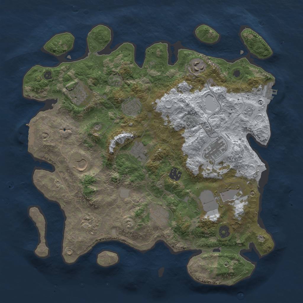 Rust Map: Procedural Map, Size: 3750, Seed: 487599, 20 Monuments