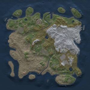 Thumbnail Rust Map: Procedural Map, Size: 3750, Seed: 487599, 13 Monuments