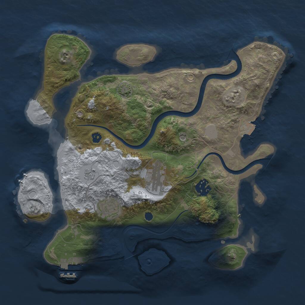Rust Map: Procedural Map, Size: 3000, Seed: 124125, 8 Monuments
