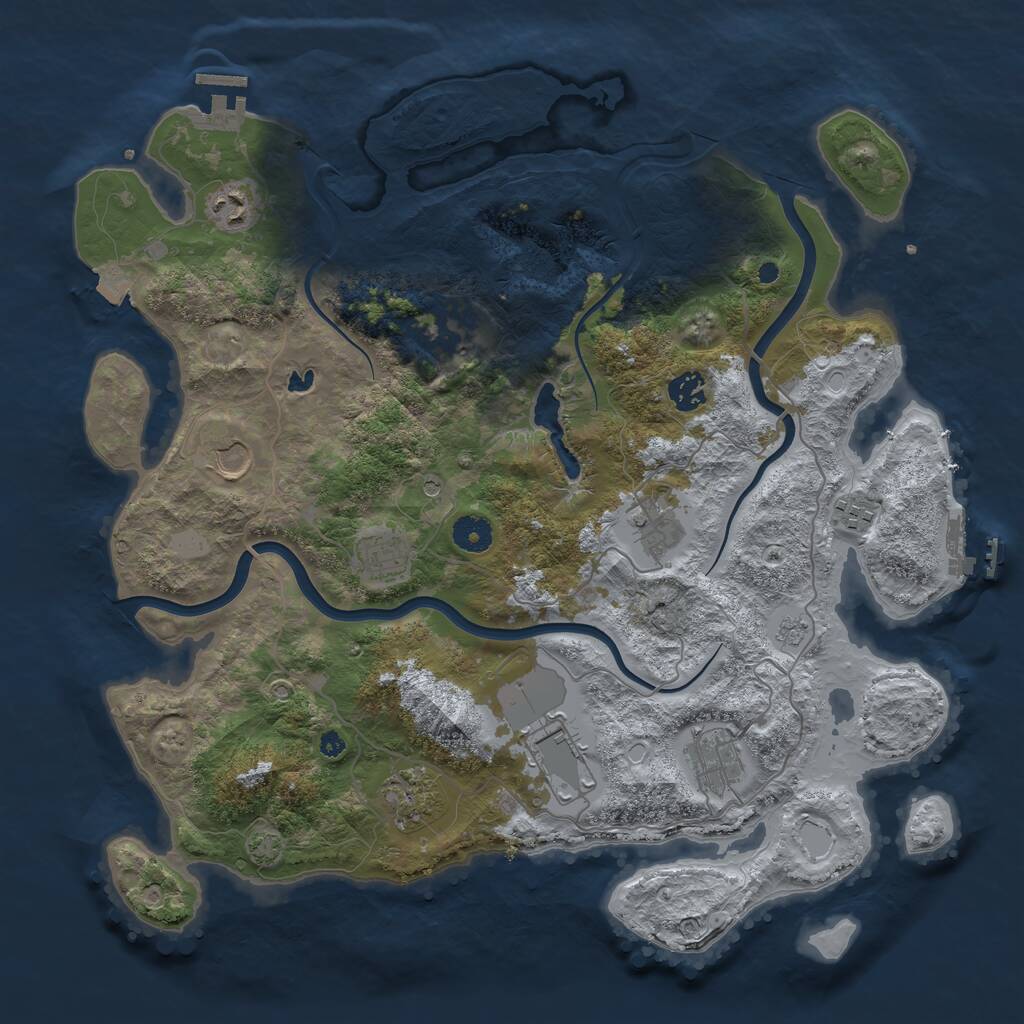 Rust Map: Procedural Map, Size: 4000, Seed: 41296830, 16 Monuments